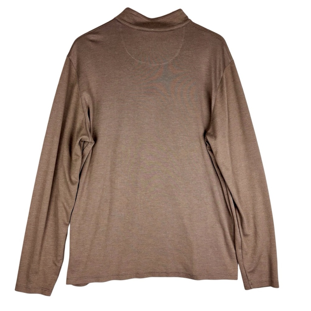 Mizzen Main 1/4 Zip Pullover Mens XL Brown Trim Fit Mock Neck Sweater - Picture 2 of 14